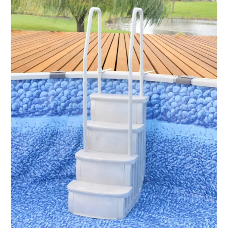 Main Access 200601T 26 Inch Wide iStep Above Ground Swimming Pool Step Ladder No Swim Zone and Flow Through Step Entry System