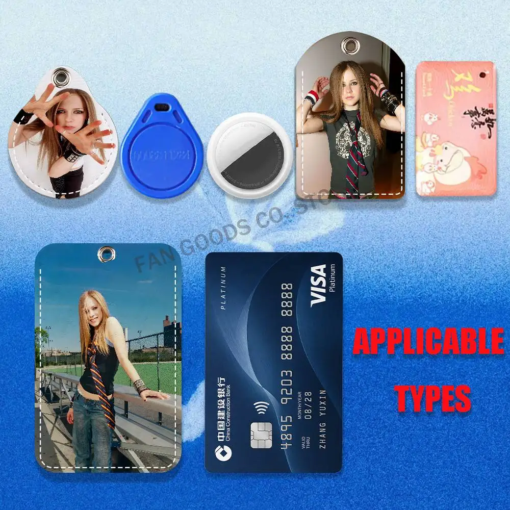 Singer A-Avril Holder Keychain For Air Tag Bank Business Work Card Holder Student Card Protective