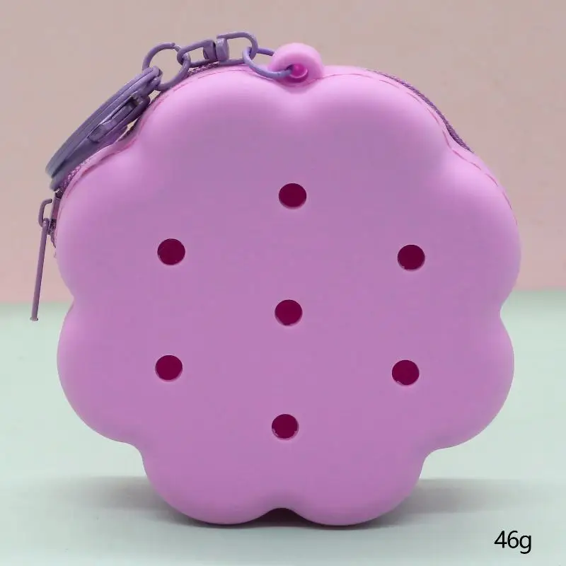 Mini-Geldbörse Cloud Flower Silikon-Geldbörse mit Reißverschluss, Mini-Größe, Kartenhalter, weiches Silikon, niedliche Löcher, Geldbeutel für Frauen. – Detail 10
