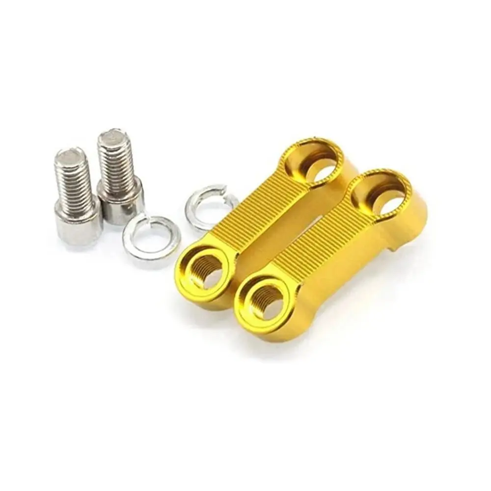 

10MM Motorcycle Rear View Mirrors Extension Riser Extend Adapter Mirror Extender Adapters Riser Supplies Base Gold Aluminum