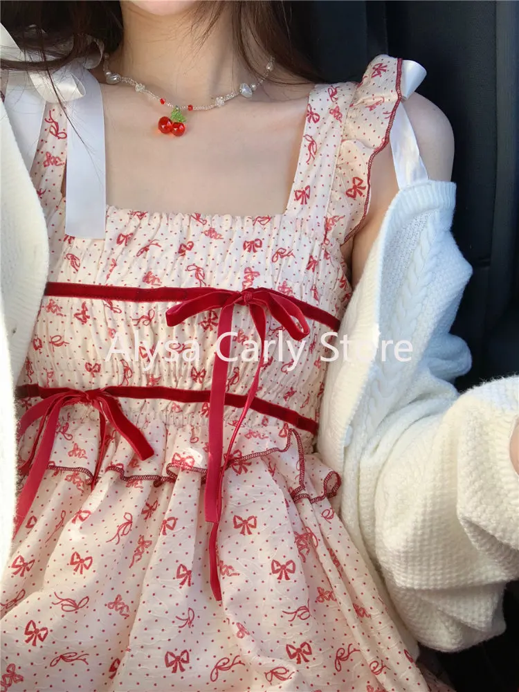 Sweet Floral Kawaii Fairy Dress Women Vintage Korean Elegant Party Mini Dresses Lace Print Casual Cute Casual Dress Summer 2023