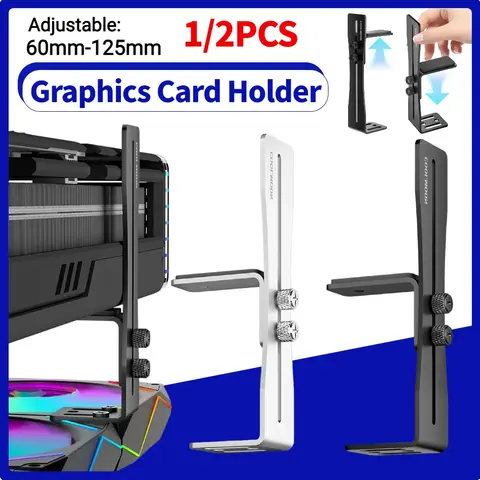 Computer Graphics Card Holder Chassis Fan Support Aluminum GPU Fixed Bracket Wear Resist Adjustable Graphics Card Support