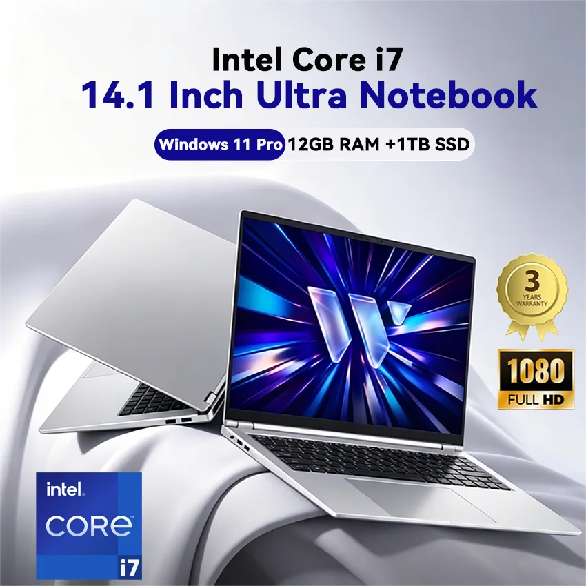 2026 New Office I7 Laptop Intel Core I7-8650U Windows 11 Pro 12GB RAM 1TB/2TB SSD 4K HD Notebook Study Laptops