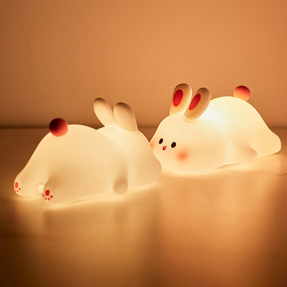 Portable Big-faced Bunny Nightlight Rechargeable Ambience Light For Living Room Bedroom