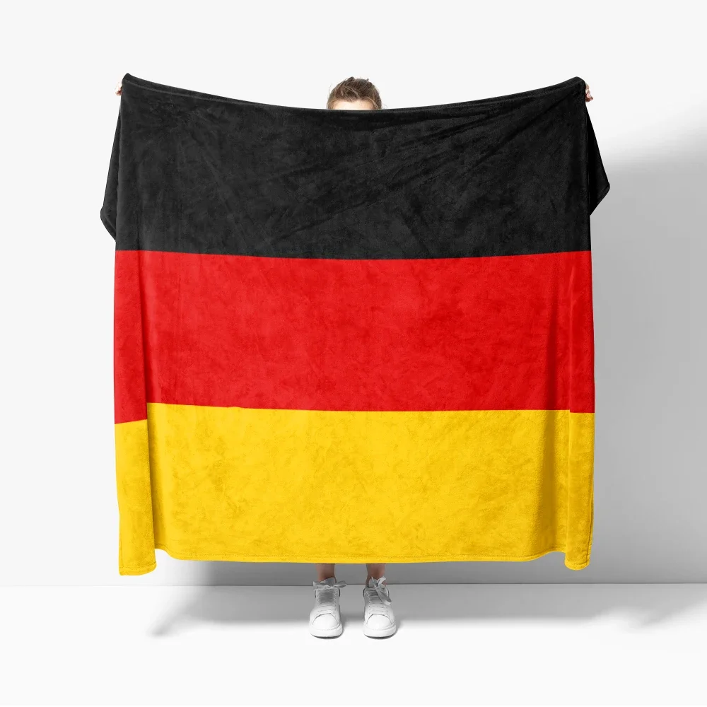 Germany Emblem Flannel Blanket GRE DE Flag Throw Blanket Cozy Soft Lightweight Warm 30x40inch 40x50inch For Couch Sofa Bed