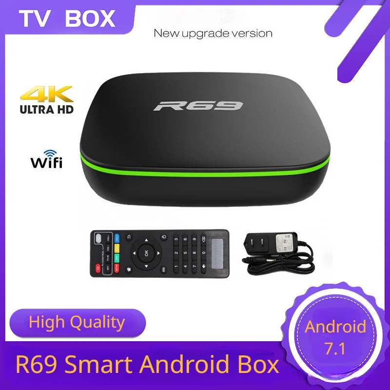 

Arvin R69 4K Network Media Player Smart TV Box 2+ 16GB with Wi-Fi HDMI Output Android Tv Box Free Internet Channels