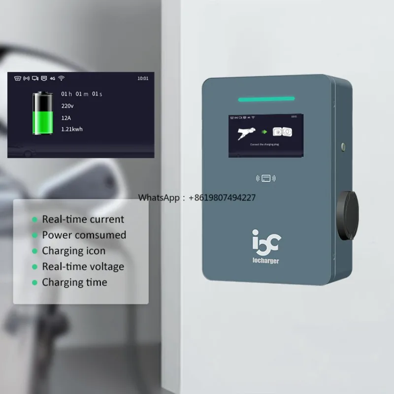 

Commercial OCPP 2.0.1 Use 32A 7kW IEC 62196 Type 2 AC EV Charger with 7 Inch LCD Screen and Support Mobile APP Control
