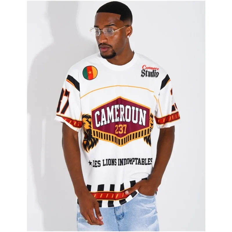 2026 Summer Cameroon Breathable Lions Soccer Fan Football Jersey Tee Unisex O-Neck Short Sleeve Streetwear Sports T-Shirt