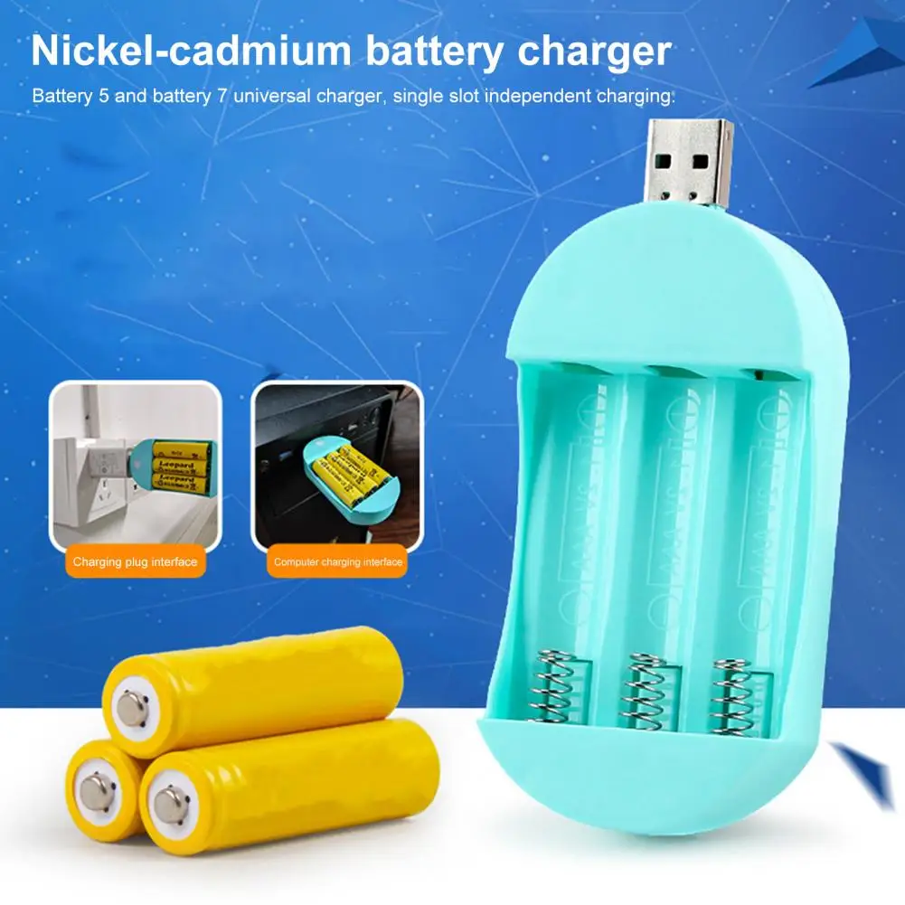 Battery Charger Rechargeable 3 Slots Fast Charging USB Output Universal AAA/AA Battery Station Tools Home Battery Station