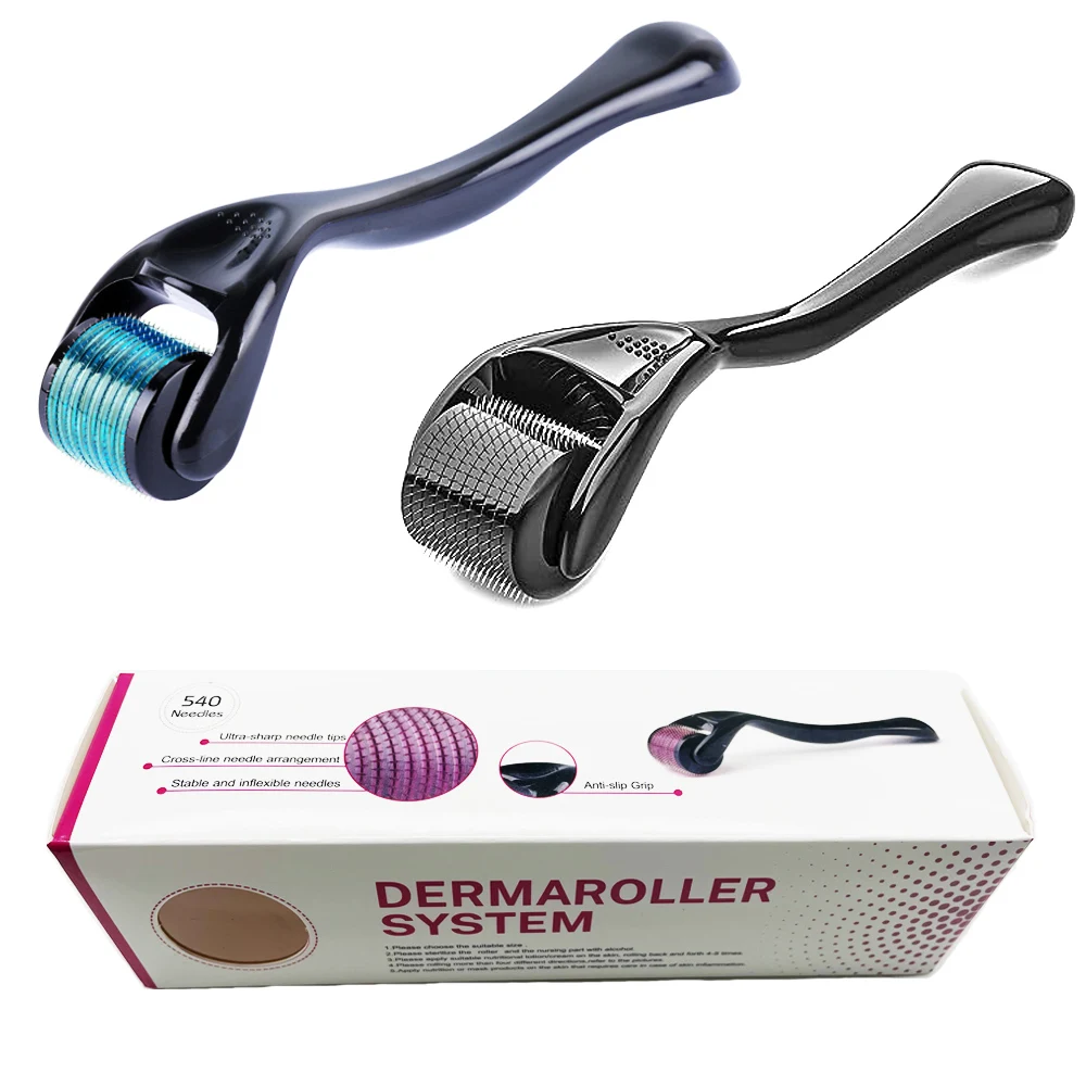 Derma Roller en alliage de titane pour le traitement de la peau du visage, rouleau de microniddle pour le traitement de la croissance des cheveux,