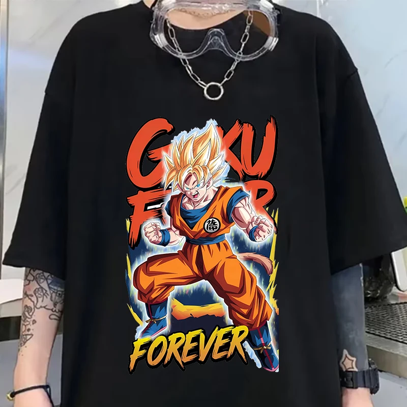 

Dragons Ball Men T Shirt Anime Son Goku Short Sleeve Crewneck Tops Graphic Print Loose Harajuku Tee Shirts Summer Male Clothes