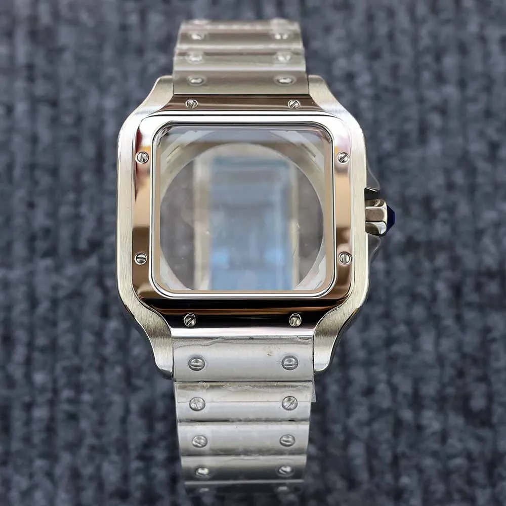 38mm NH35 watch case Square stainless steel Strap with dial and hands Waterproof for Santos mod NH35 NH36 movement 27mm dial