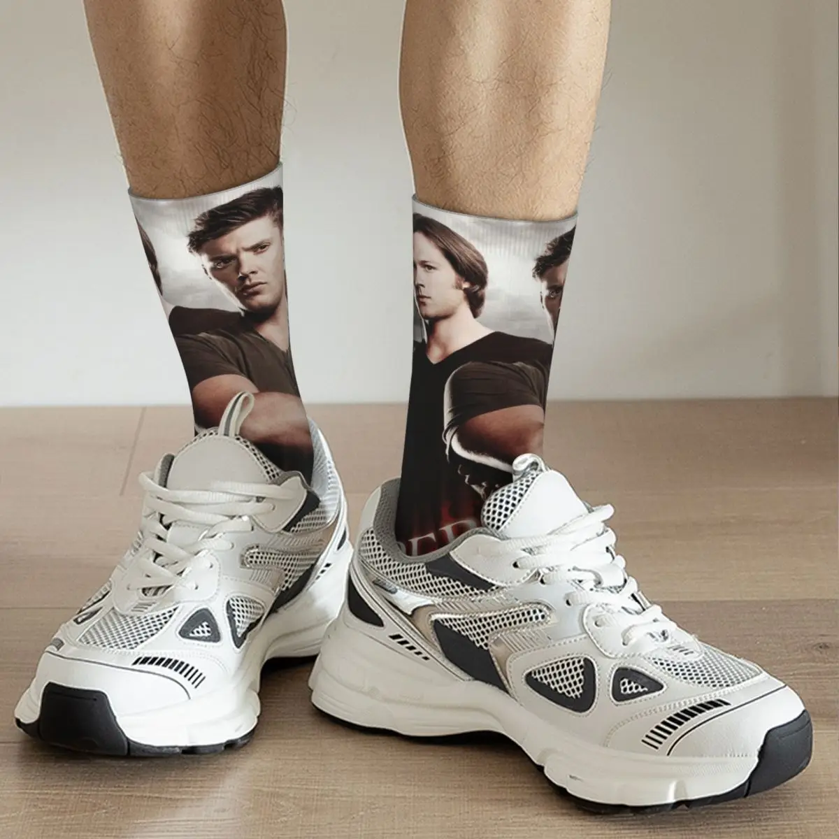 Hip-hop Supernatural Film Sam Dean Sport Socken Polyester Lange Socken für Unisex Atmungsaktiv