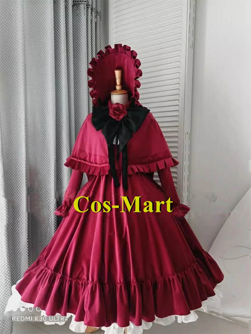 Cos-Mart Anime Rozen Maiden Reiner Rubin Cosplay Kostuum Zoete Rode Formele Kleding Rollenspel Kleding Verjaardag Shinku Lolita