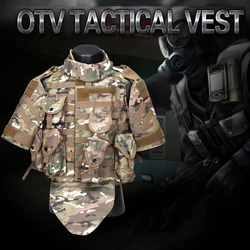 Outdoor OTV Tactical Vest Camouflage Body Armor Combat Vest with Pouch/Pad Airsoft Multifunction Assault Plate Carrier Clothing