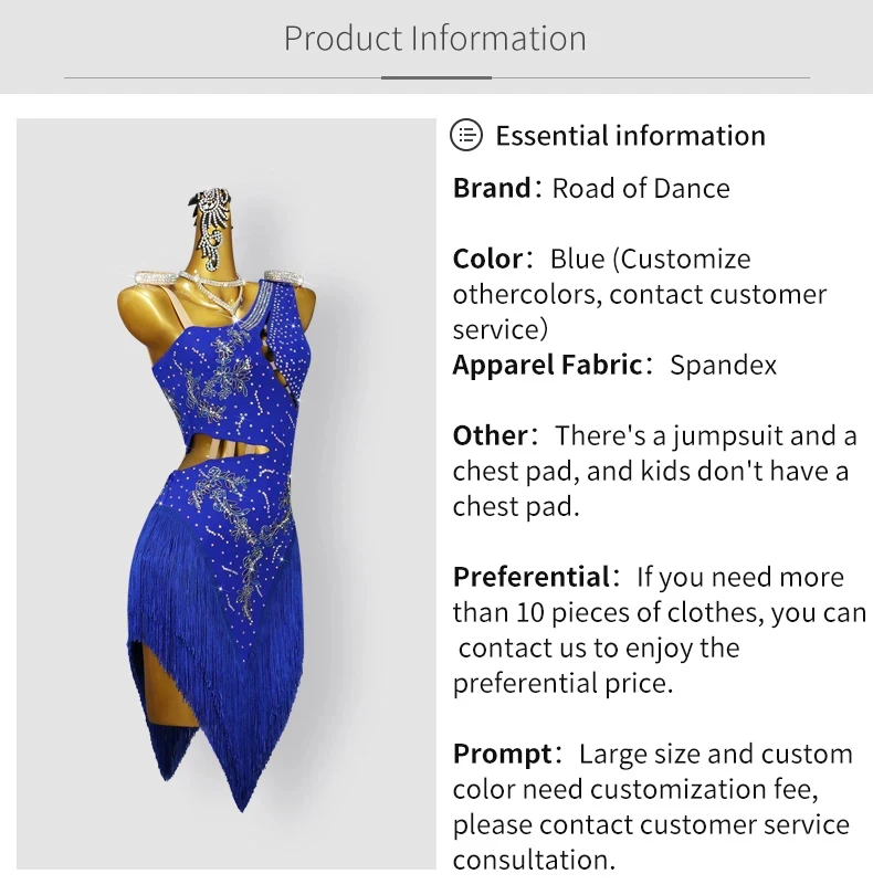 2026 Lateinamerikanische Tanzkleidung Damen Ballsaal-Partykleid Mädchen Midi-Rock Trainingskleidung Fransen-Wettkampf-Outfit Sexy Samba-Kostüm – Detail 3
