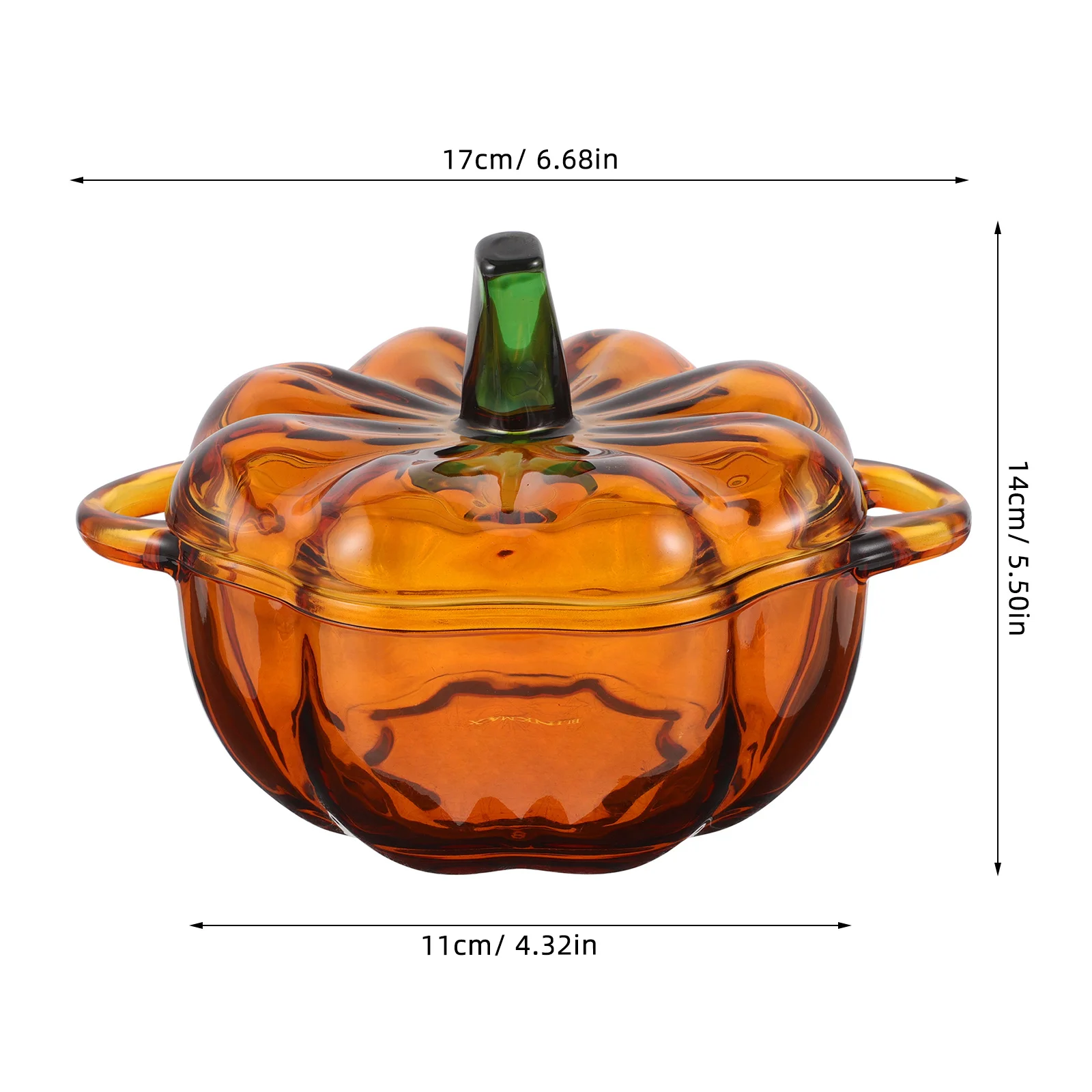 جرة حلوى اليقطين الزجاجية الملونة غطاء مزخرف حاوية تخزين الوجبات الخفيفة حفلة المنزل استخدام جرة اليقطين الزجاجية علب الخريف