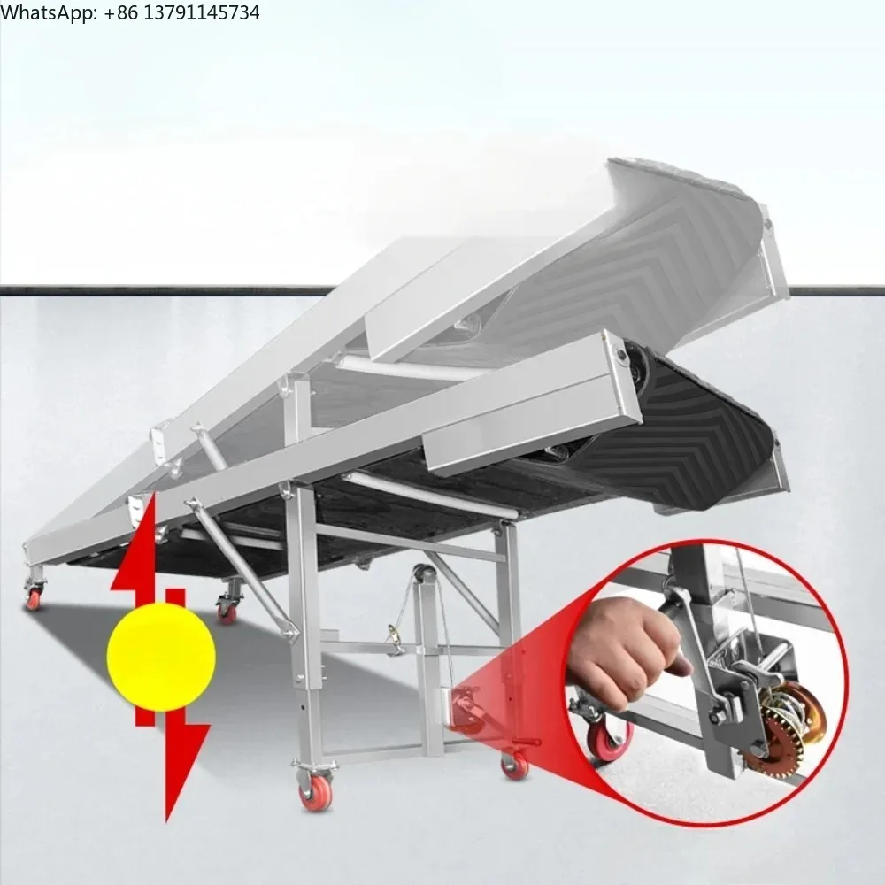 Small conveyor multi-purpose conveyor belt loading and unloading assembly line climbing folding anti-slip belt conveyor