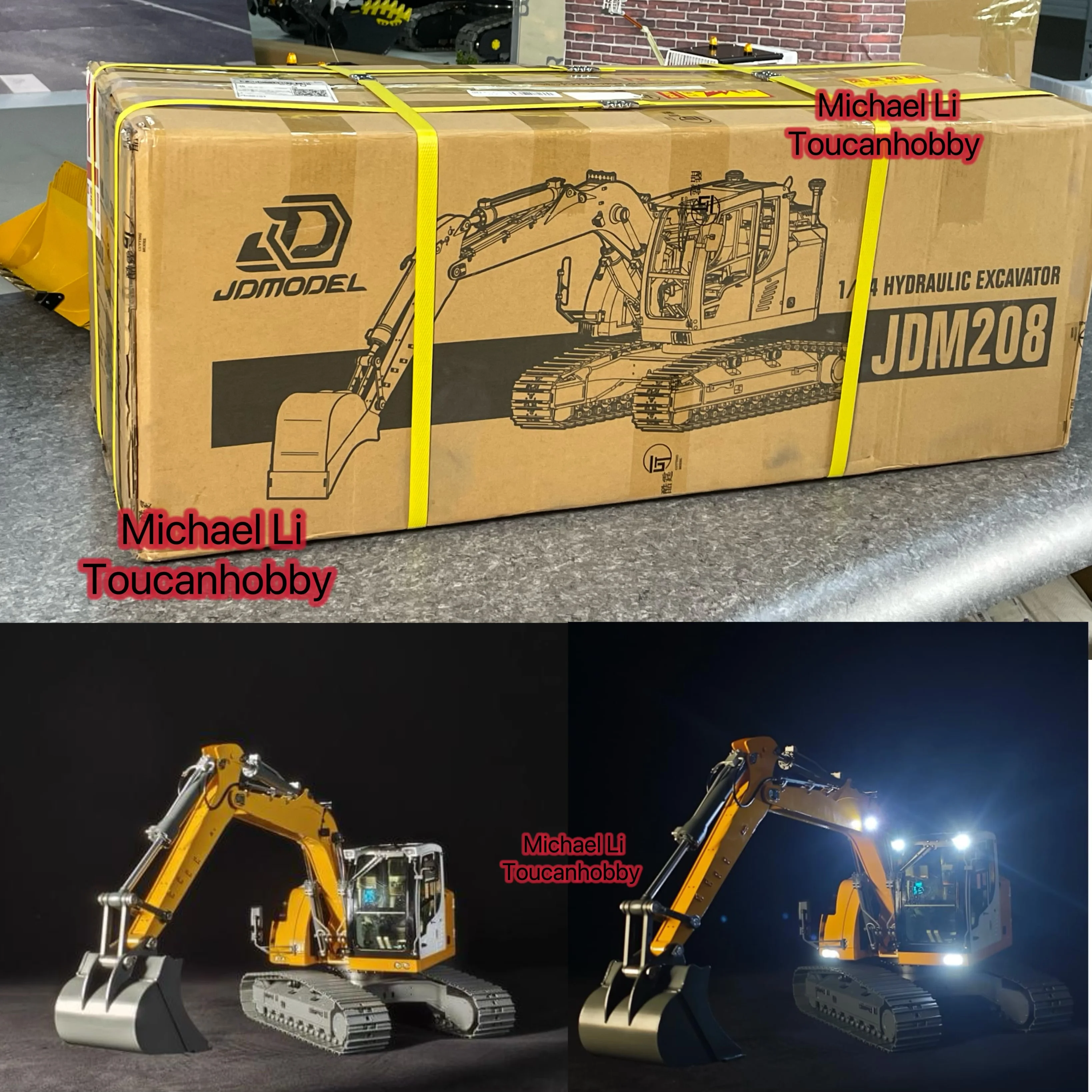 

1/14 JDM R920 RC гидравлический экскаватор RTR Трехходовой направленный клапан ST8 пульт дистанционного управления желтая окрашенная сборная Игрушка Экскаватор