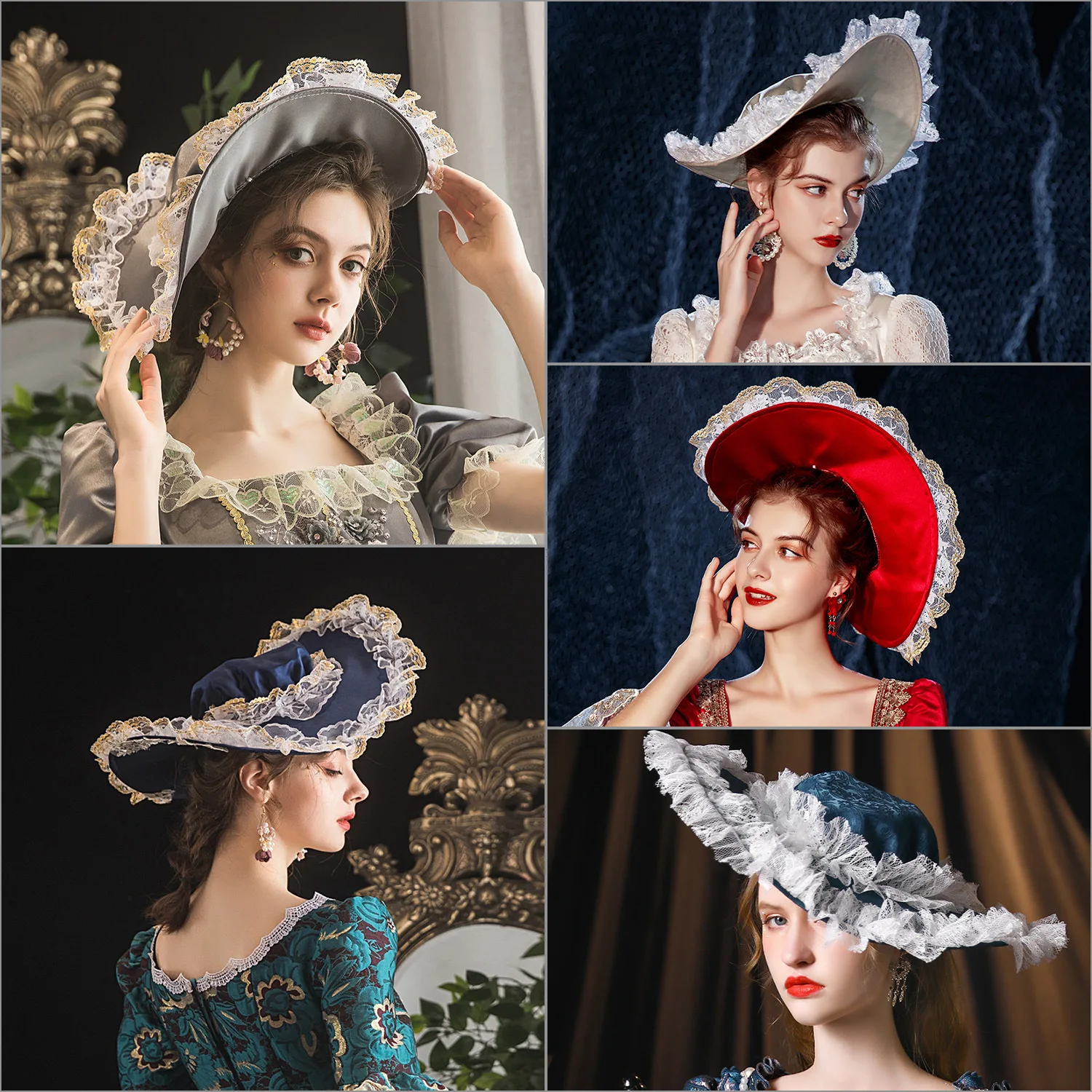 

Customized Medieval Court Women Dress Hat Victorian Custom Hat Masquerade Theater Birthday Hat