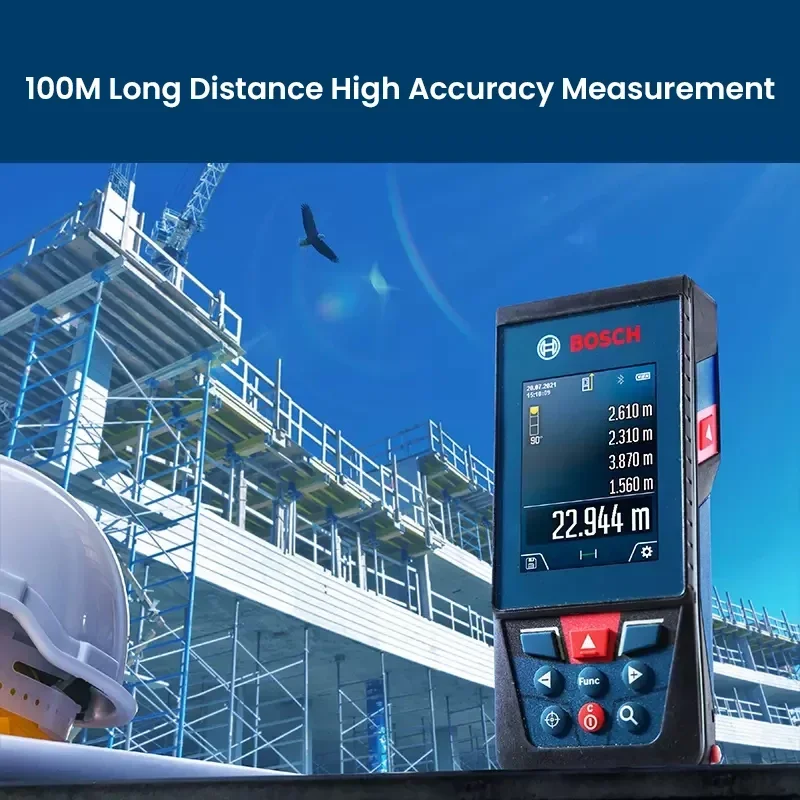 Imagem -02 - Bosch-telêmetro a Laser com Câmera Integrada Preciso Range Finder Ferramenta de Medida Glm 10025 c 100m Medidor de Distância Glm100-25c