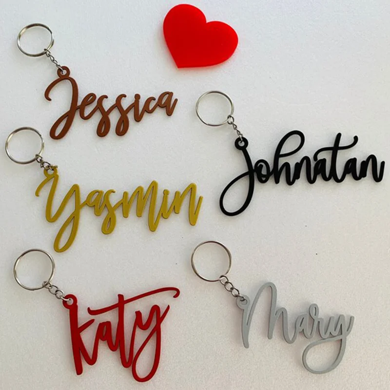 Personalized Name Keychains Customized Gold Keychains With Colorful Enamel Stainless Steel Backpack Charms Gifts for Best Friend
