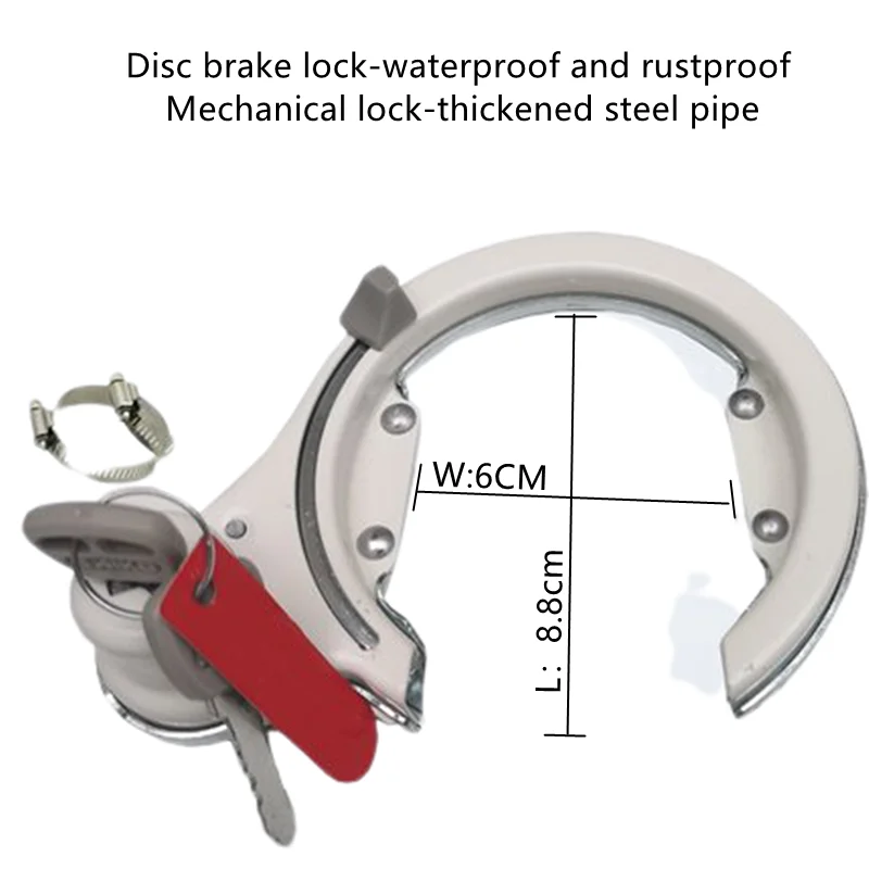 Fixed horseshoe lock for bicycle, variable speed vehicle, mountain bike and station wagon