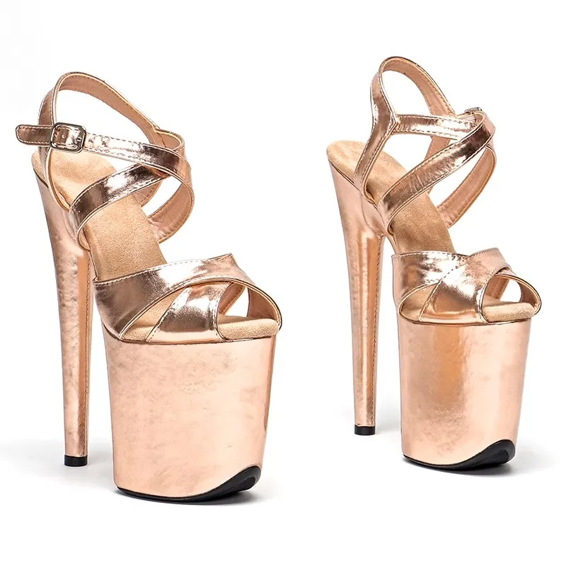 

Women Fashion 20CM/8inches PU Upper Plating Platform Sexy High Heels Sandals Pole Dance Shoes 219