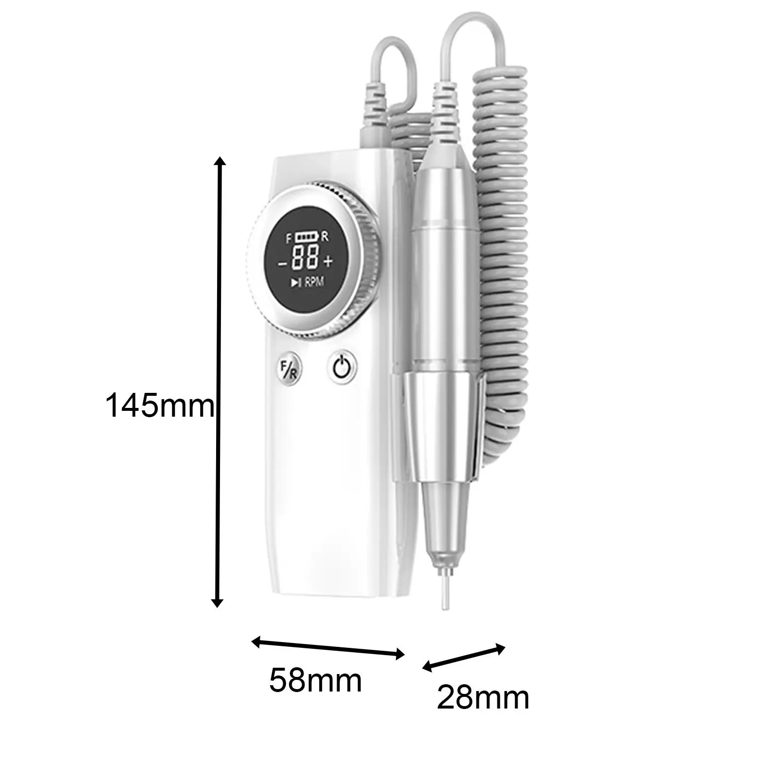 ماكينة مبرد أظافر من سبائك الألومنيوم 36 وات مع لقمة مبرد أظافر منخفضة الضوضاء للأظافر