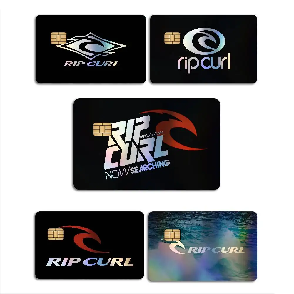 Pegatinas para Tarjetas Bancarias con Efecto Láser y Logotipo R-Rip C-Curl, Decoración Estética Removible para Tarjetas