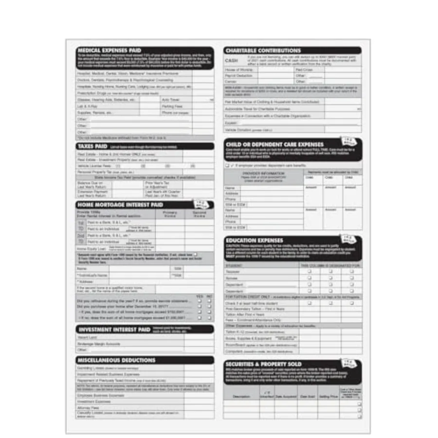 1040 منظم موعد الضرائب - للإرجاع عن طريق البريد 100/Pk