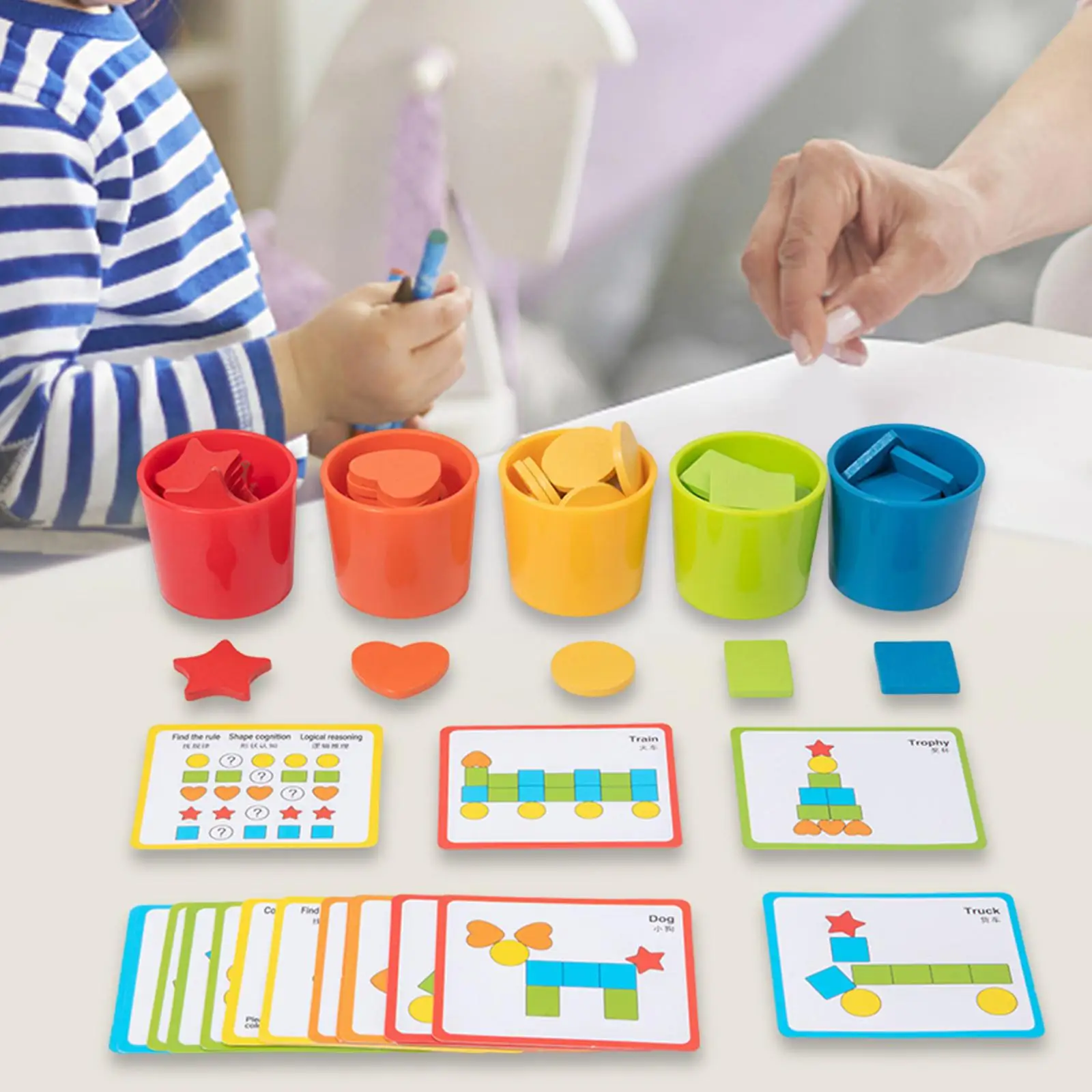 Sorting Counting Cup Develops Motor Skills Color Recognition Party Children