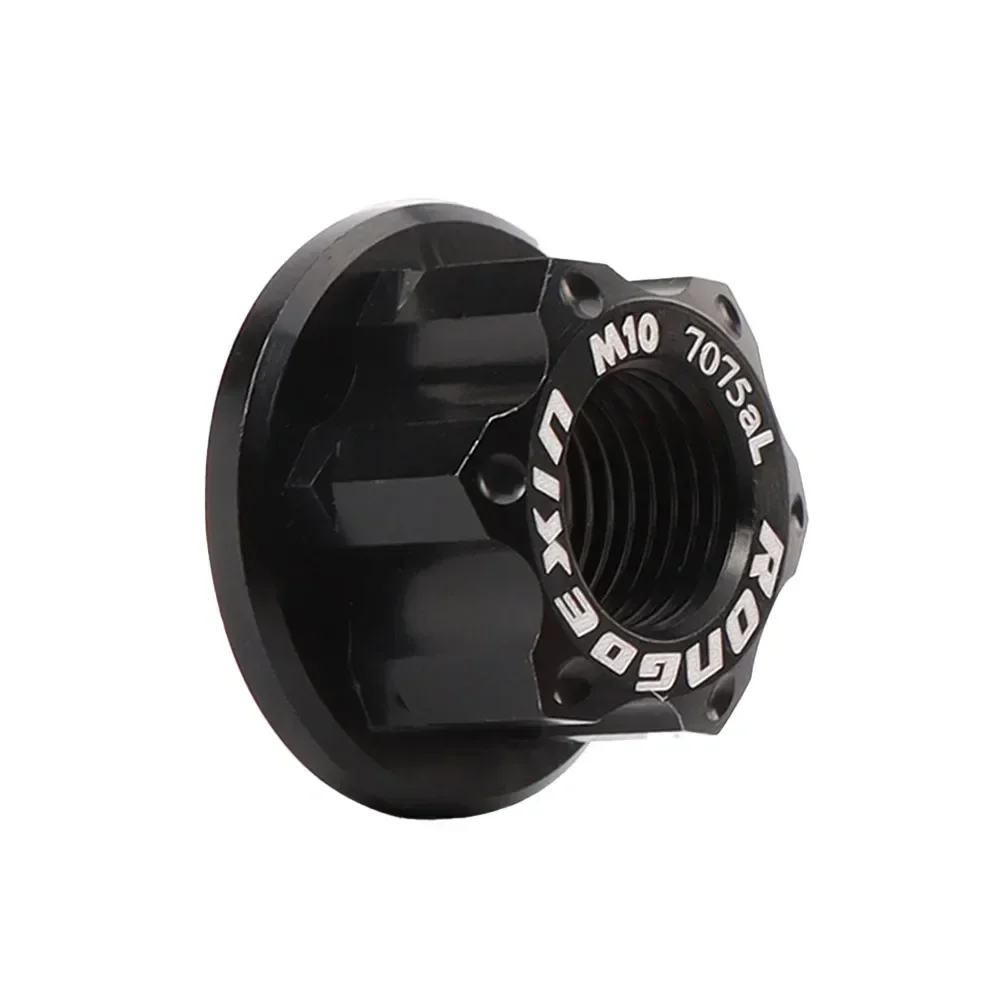 

M10 Hub Nut Aluminum Alloy 21.x12mm Bike Bike Wheel Axle Nut Flange Before M10x1.0 Rear Wheel Lock Screw Useful