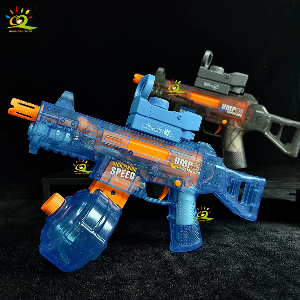 HUIQIBAO High-speed transparent water gun, parent-child interaction, summer outdoor water toy, safe for children, adults, beach,