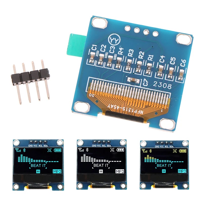 1PC 128X64 SSD1315 LCD Screen Board 0.96 Inch OLED IIC Serial Display Module GND VCC SCL SDA 0.96" For Arduino Black