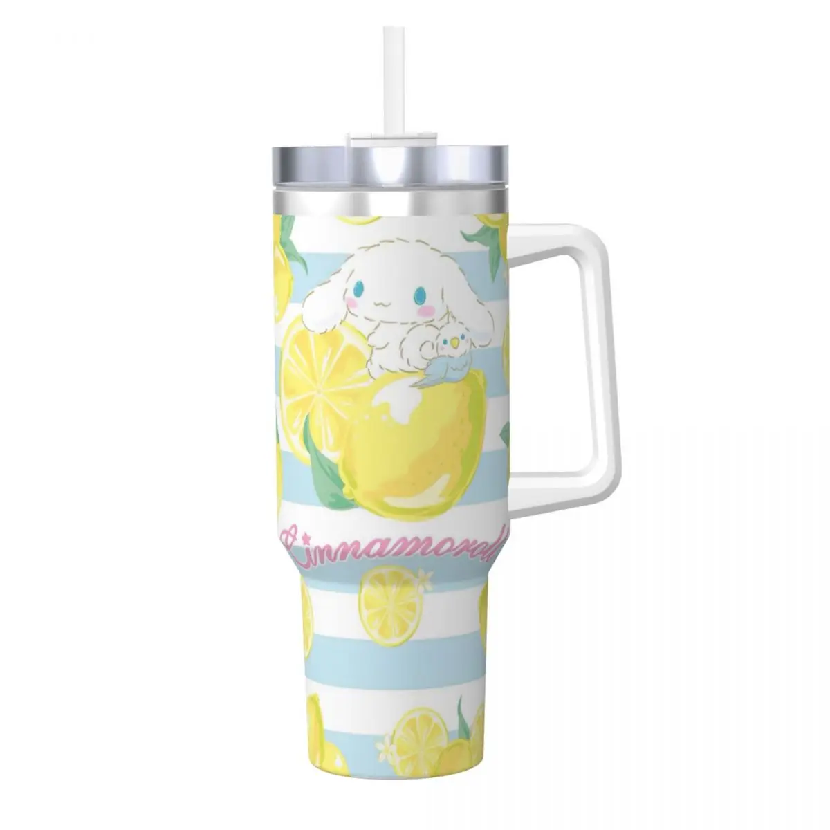 Kawaii Cinnamoroll Stainless Steel Tumbler Thermal Mug Heat Preservation Cold and Hot Mugs Cup Driving Graphic Water Bottle