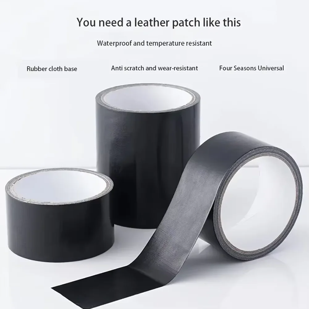 Black Cloth-based Tape for Leather Repair - Wear-resistant, Suitable for Cushion, Seat Sofa Leak & Damage Repair