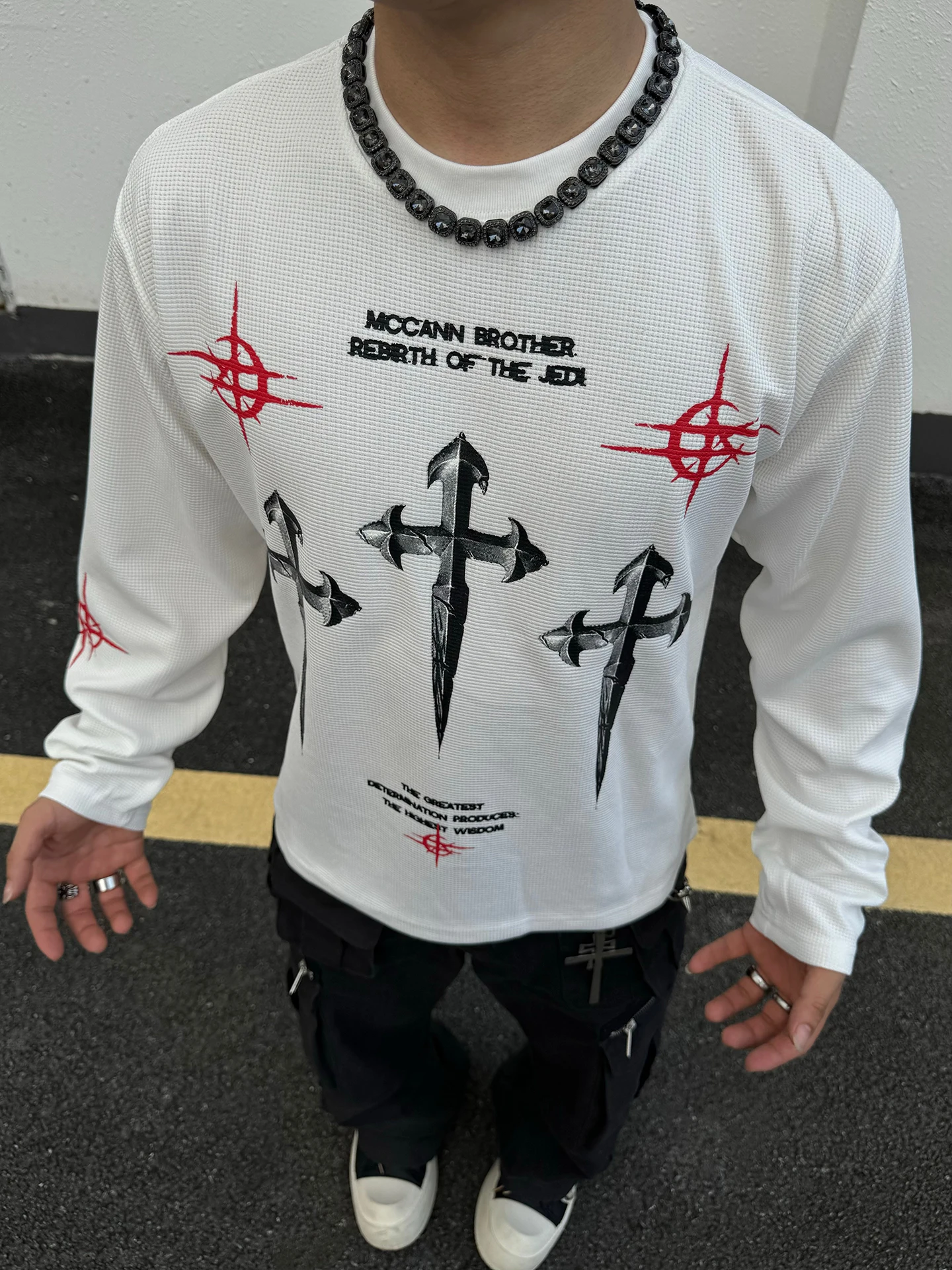 

Мужская футболка Bla в американском ретро-стиле с принтом, длинным рукавом, уличный стиль, базовый слой, широкий крой, для молодежи