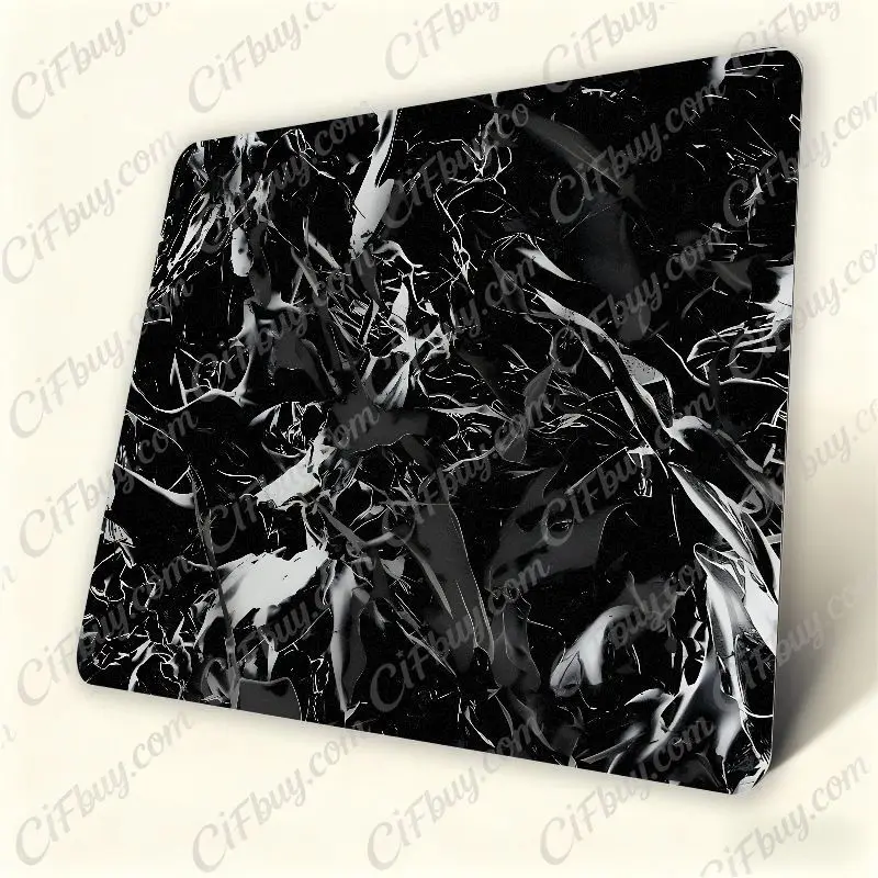 CIFbuy Tempered  Mouse Pad Micro Etched Surface Non Slip Base Ultra Smooth Control FPS Gaming Desk Mat For Office Home Black