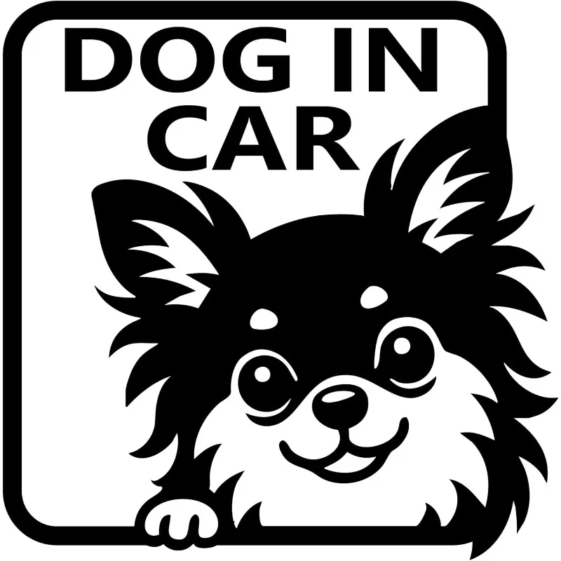 Small Long-Haired Dog Minimalist Waterproof UV-Resistant Car Sticker for Motorcycle,Car Decor