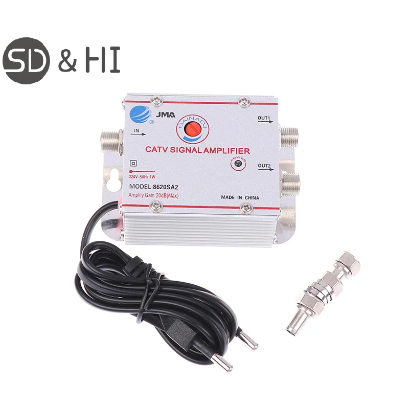 

8620SA2 1-input 2-output Terrestrial Cable Digital TV Analog Signal Booster Amplifier