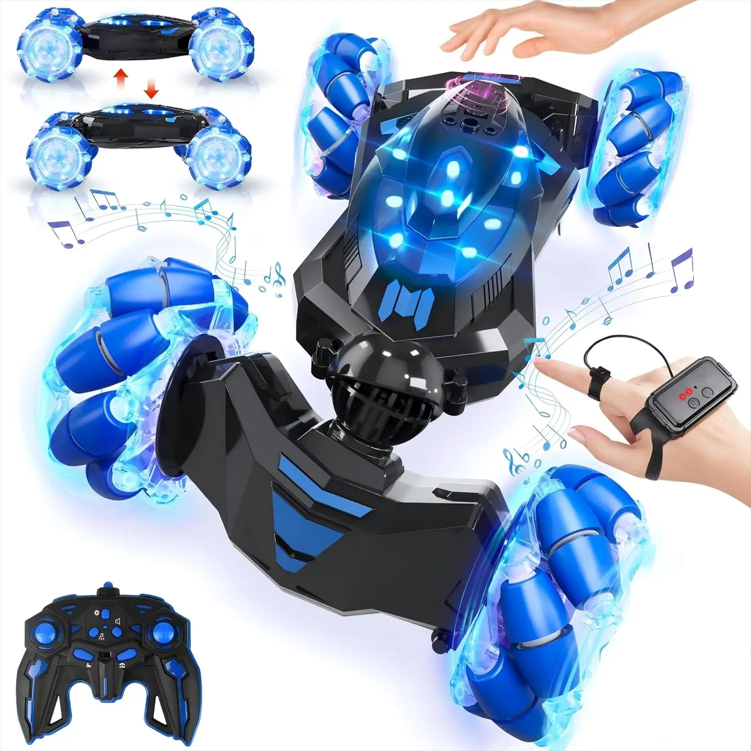 

Gesture Sensing RC Stunt Car, 4WD Drift Hand Controlled with Lights & Music, Cool Birthday Gift for Kids Ages 7-12