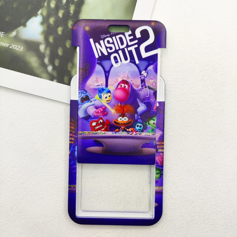 Disney Inside Out Credential Badge Holder Kawaii Card Holders Student Campus Lanyard Cards Holder Neck Straps for Kids Gift