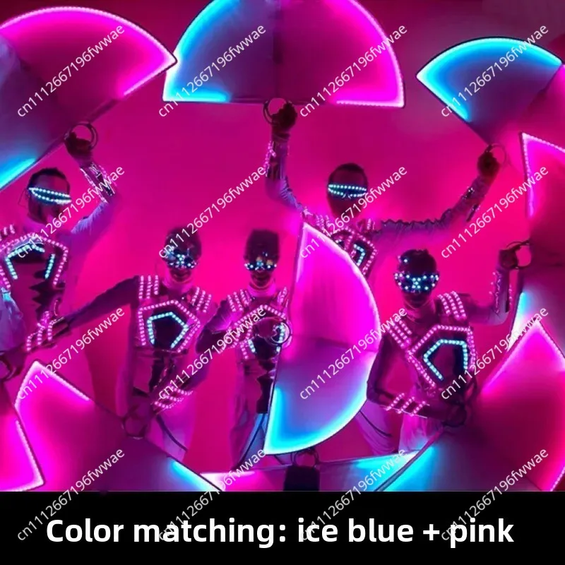Luminous Fan Props Led Light Color Stage Dance Show Fan Nightclub Lighting Atmosphere Party Supplies for Christmas Halloween