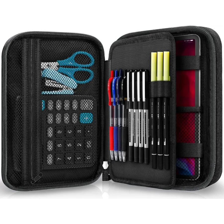 Custodia portaoggetti di grande capacità per pennarelli Astuccio per matite con design semplice Borsa per cancelleria compatta per materiali artistici e schizzi