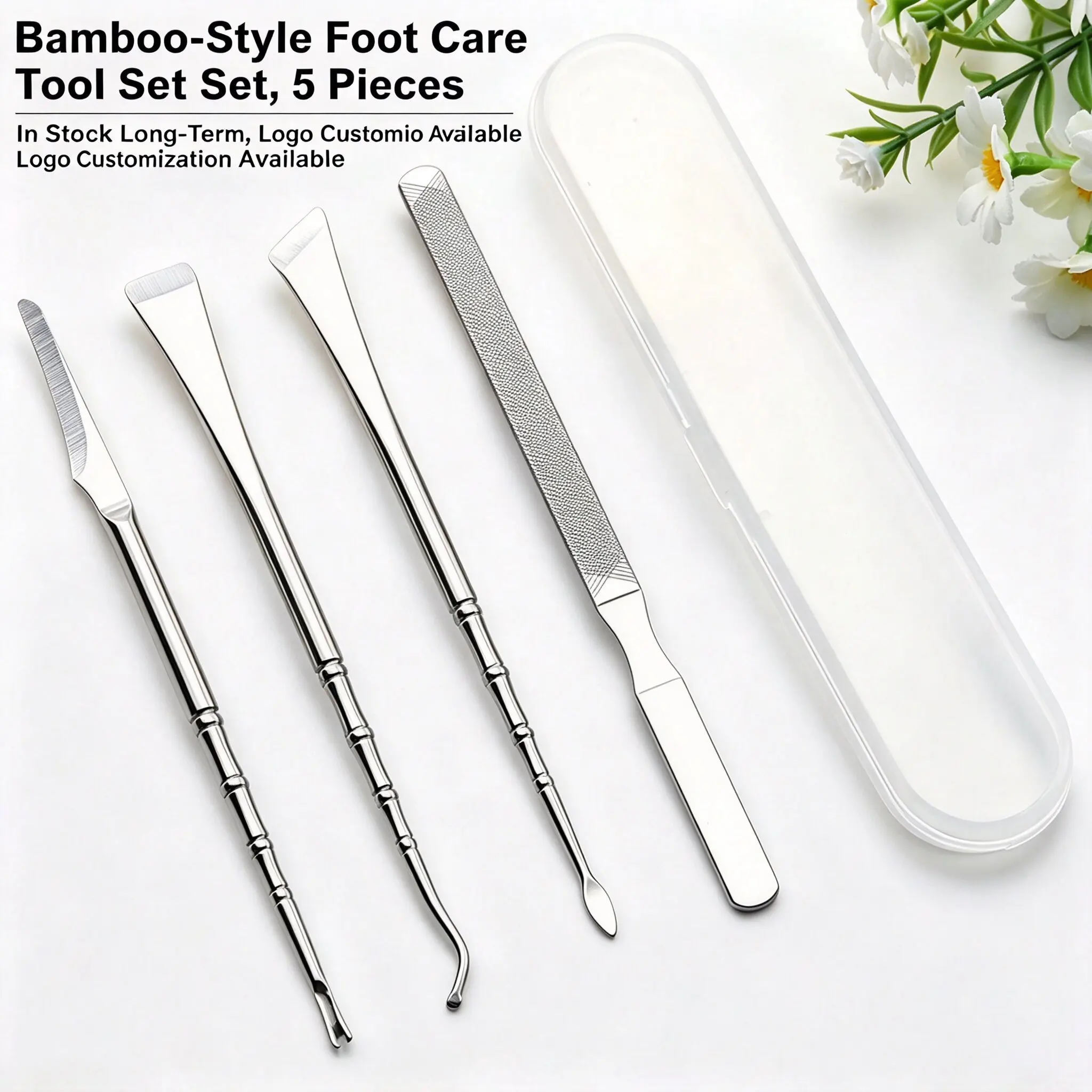 Pedicure Kit 4Pcs Stainless Steel Foot Care Tools Ingrown Toenail Files Callus Shaver Cuticle Trimmer for Thick Nails Dead Skin