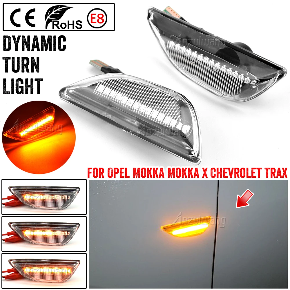 For Opel Mokka X Chevrolet Trax 2013~2020 Buick Encore Turn Signal Sequential Blinker Lamp Dynamic Led Side Marker Flowing