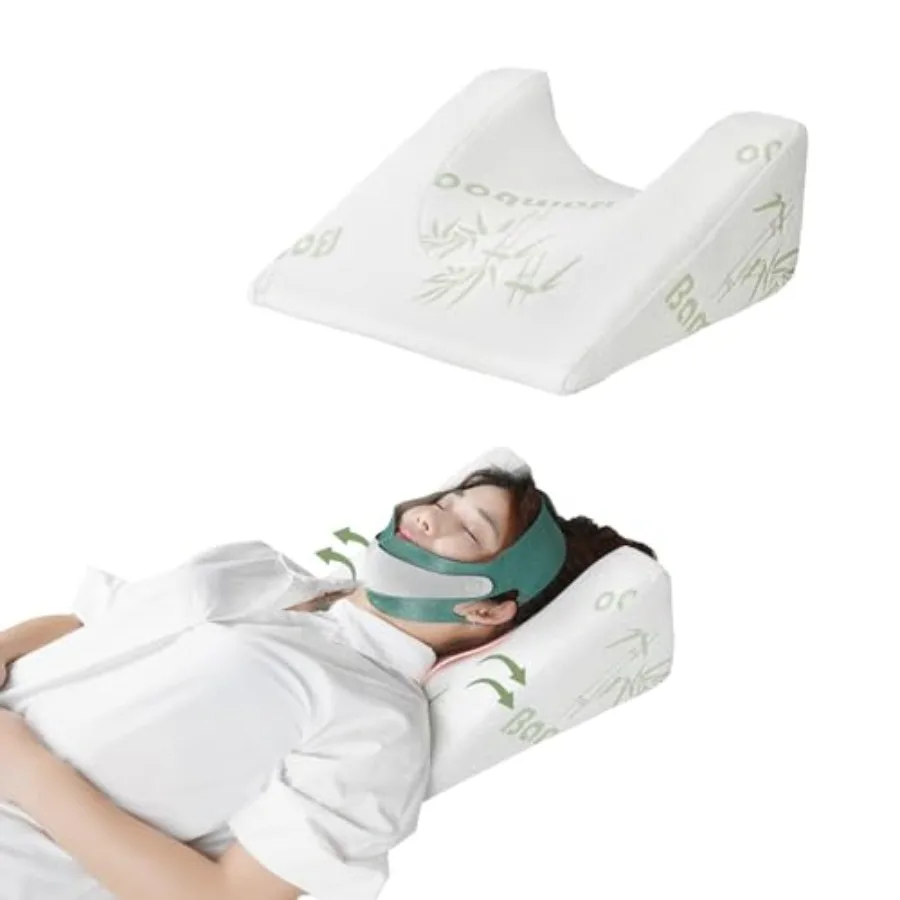 

Back Sleeper Wedge Pillow for Facelift Rhinoplasty Recovery Compact Positioning Pillow for Neck Jaw Support with Bamboo Cover