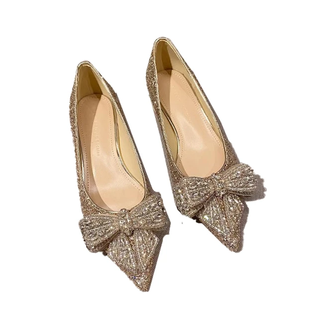 Champagne flat shops wedding shoes