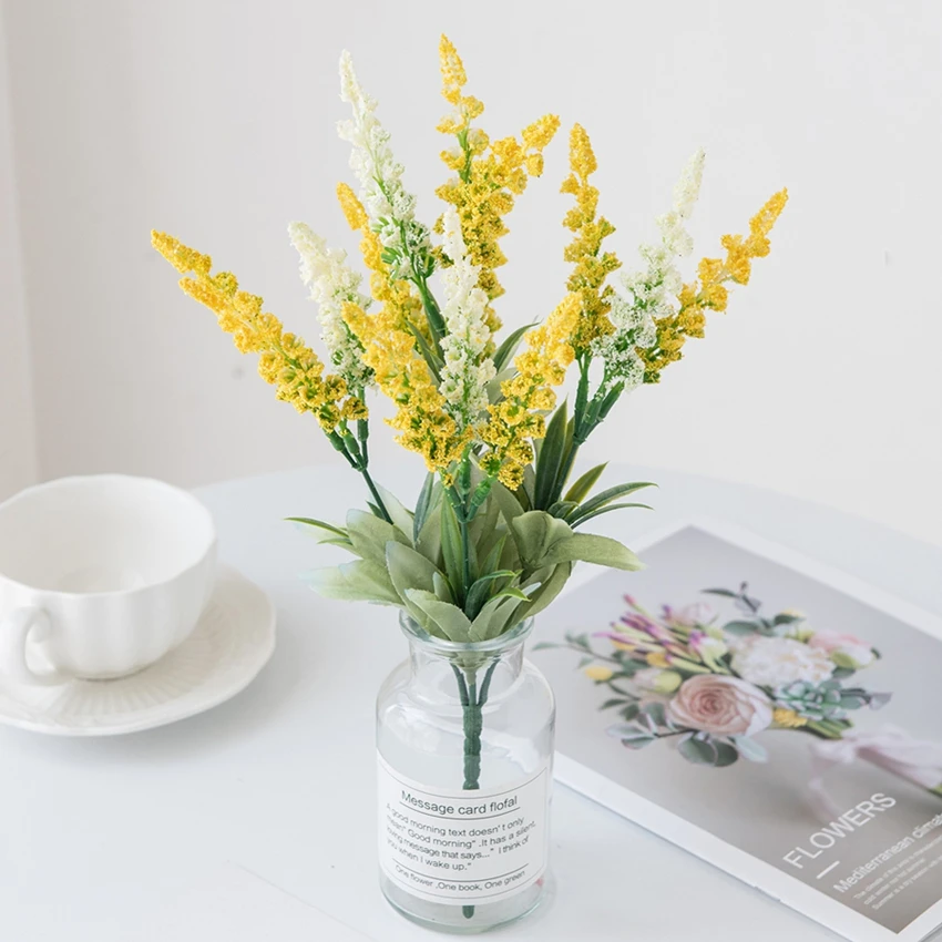 

Artificial Flower Fake Plants Lavender Festival Wedding Wreath Home Room Outdoor Courtyard Garden Decor Bridal Bouquet DIY Gift